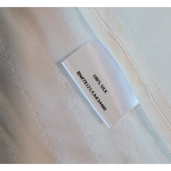 Eileen Fisher 100% Silk Quilted Open Front Jacket – Ivory – Medium – GUC - Picture 9 of 11